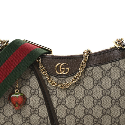 Gucci GG Supreme Monogram Textured Dollar Calfskin Web Small Ophidia GG Handbag Beige Ebony New Acero 8 of 12