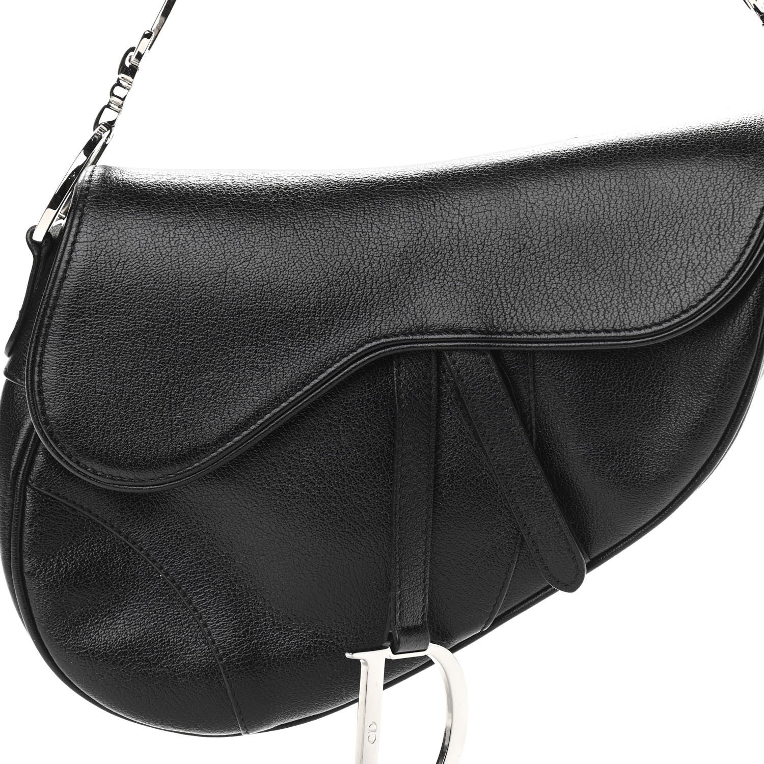 Christian Dior Calfskin Saddle Bag Black 8 of 10