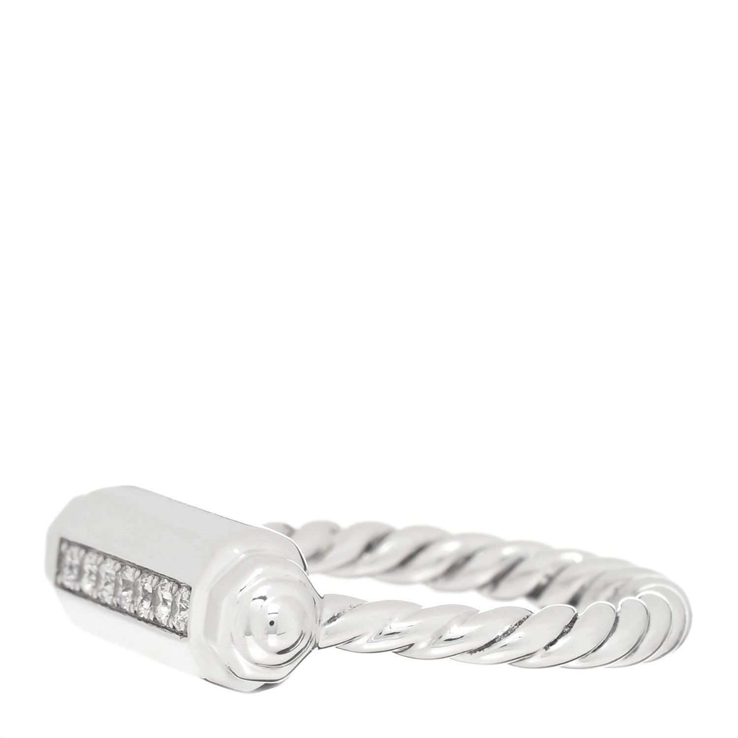 David Yurman Sterling Silver Diamond Lexington Barrel Ring 49 5 2 of 5