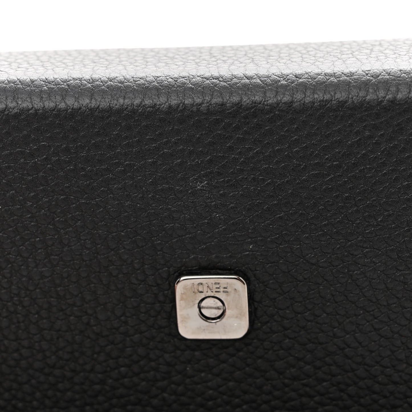 Vitello Cher Baguette Soft Trunk Phone Pouch Black