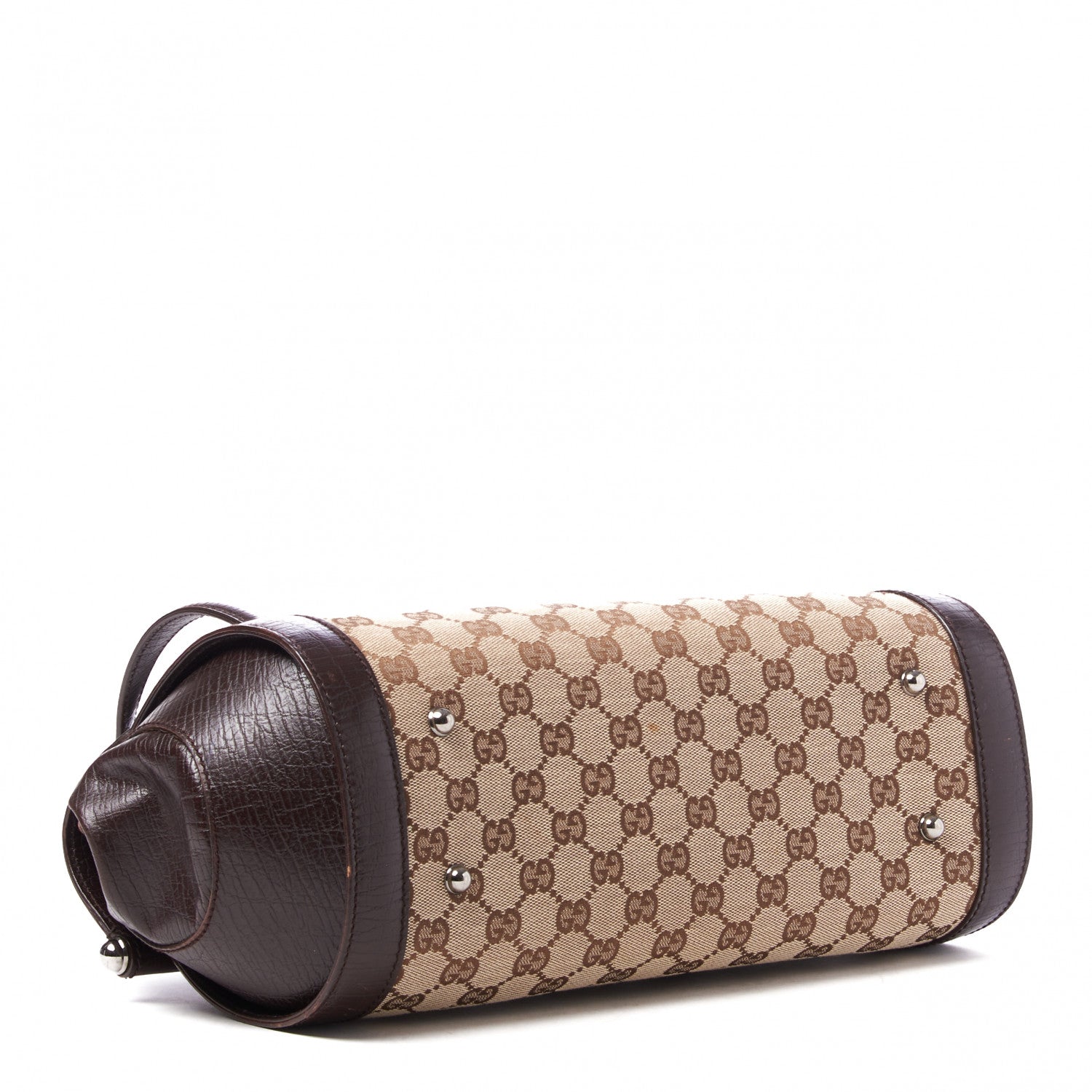 Gucci Monogram Bamboo Bullet Bag Dark Brown 3 of 9