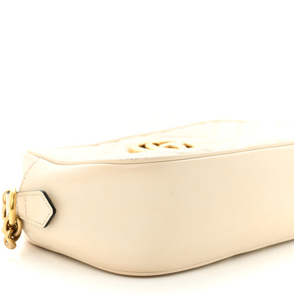 Gucci Calfskin Matelasse Small GG Marmont Chain Shoulder Bag White 9 of 13