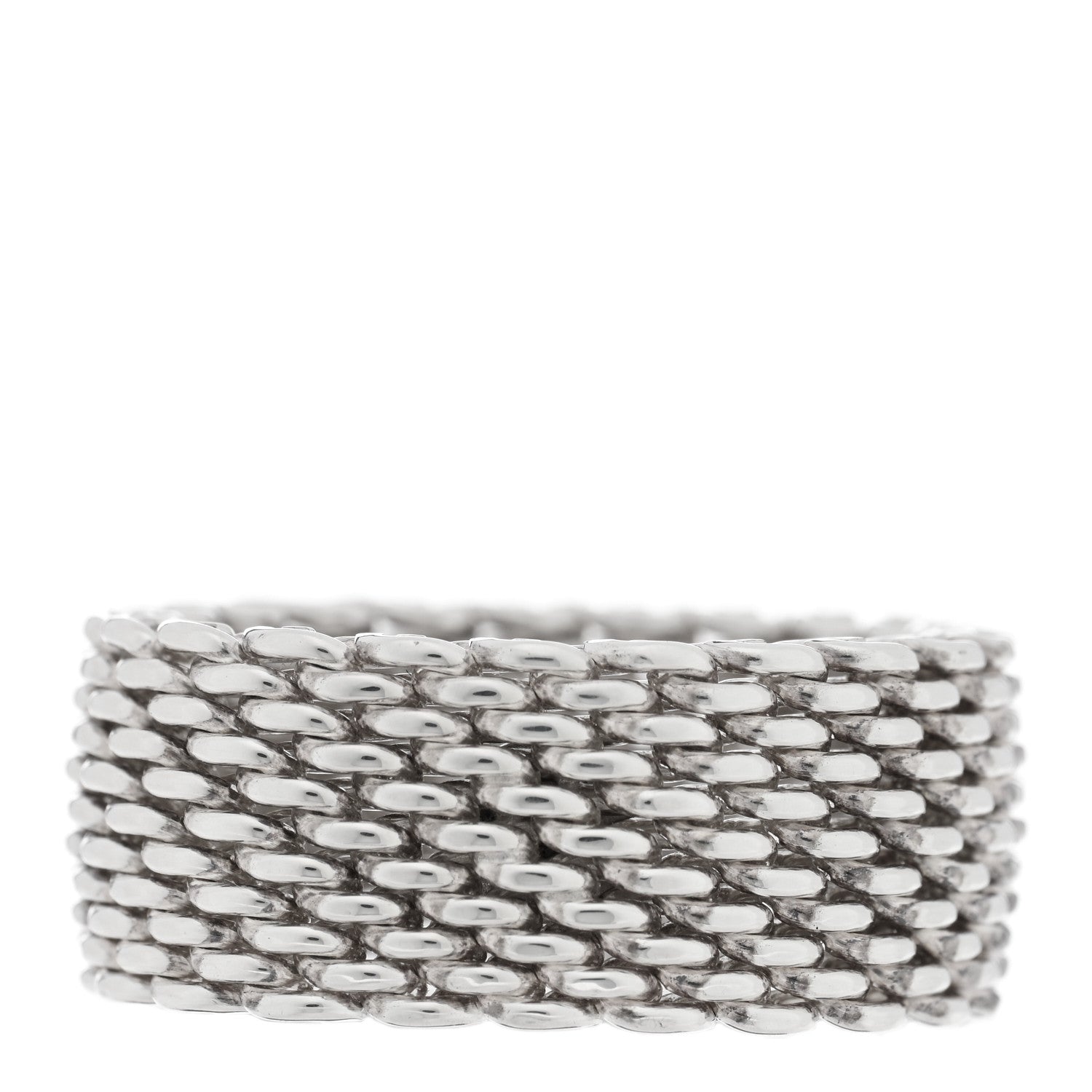 Tiffany Sterling Silver Somerset Mesh Ring 58 8.5 3 of 4