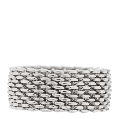 Tiffany Sterling Silver Somerset Mesh Ring 58 8.5 3 of 4