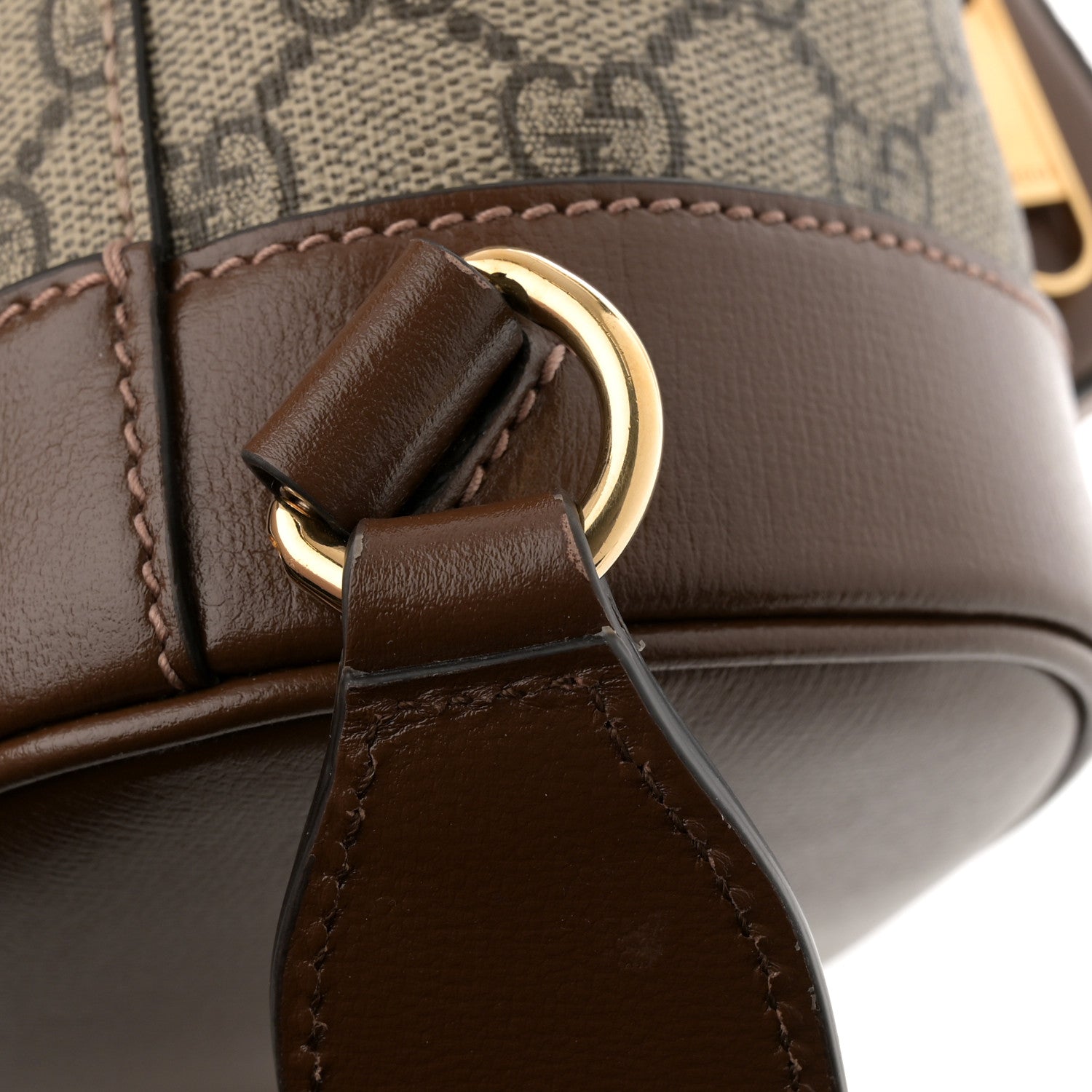 Gucci GG Supreme Monogram Azalea Calfskin Retro Interlocking G Buckle Backpack Beige Ebony Brown Sugar 14 of 14