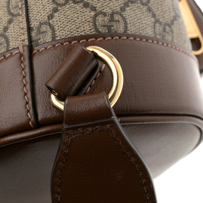 Gucci GG Supreme Monogram Azalea Calfskin Retro Interlocking G Buckle Backpack Beige Ebony Brown Sugar 14 of 14