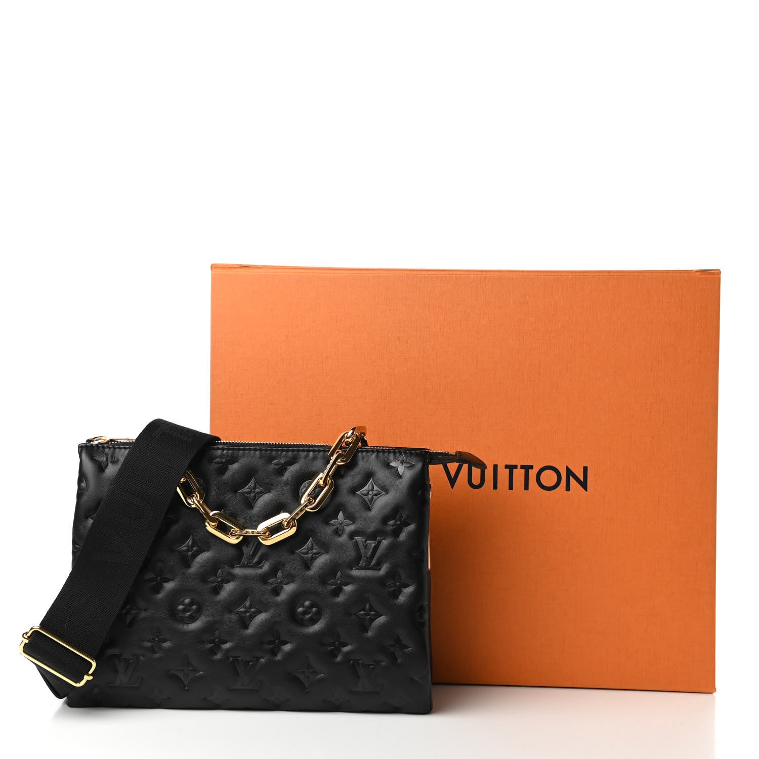 Louis Vuitton Lambskin Embossed Monogram Coussin PM Black 11 of 11