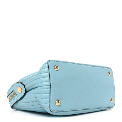 Fendi Shiny Nappa Trapuntata Small DotCom Click Top Handle Chain Satchel Light Blue 4 of 10