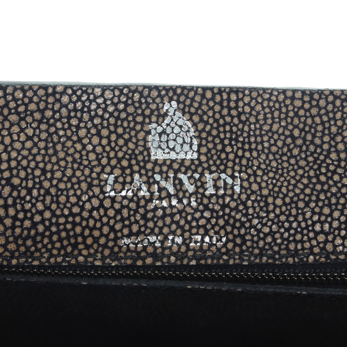 Calfskin Galuchat Medium Happy Shoulder Bag Anthracite