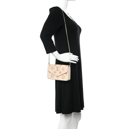 Louis Vuitton Empreinte Monogram Giant By The Pool Felicie Pochette Chain Wallet Creme Rose Trianon 2 of 18