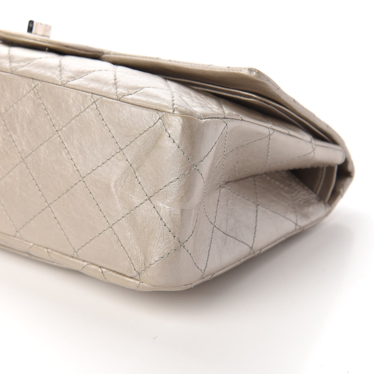 Metallic Aged Calfskin Quilted 2.55 Reissue 227 Flap Silver