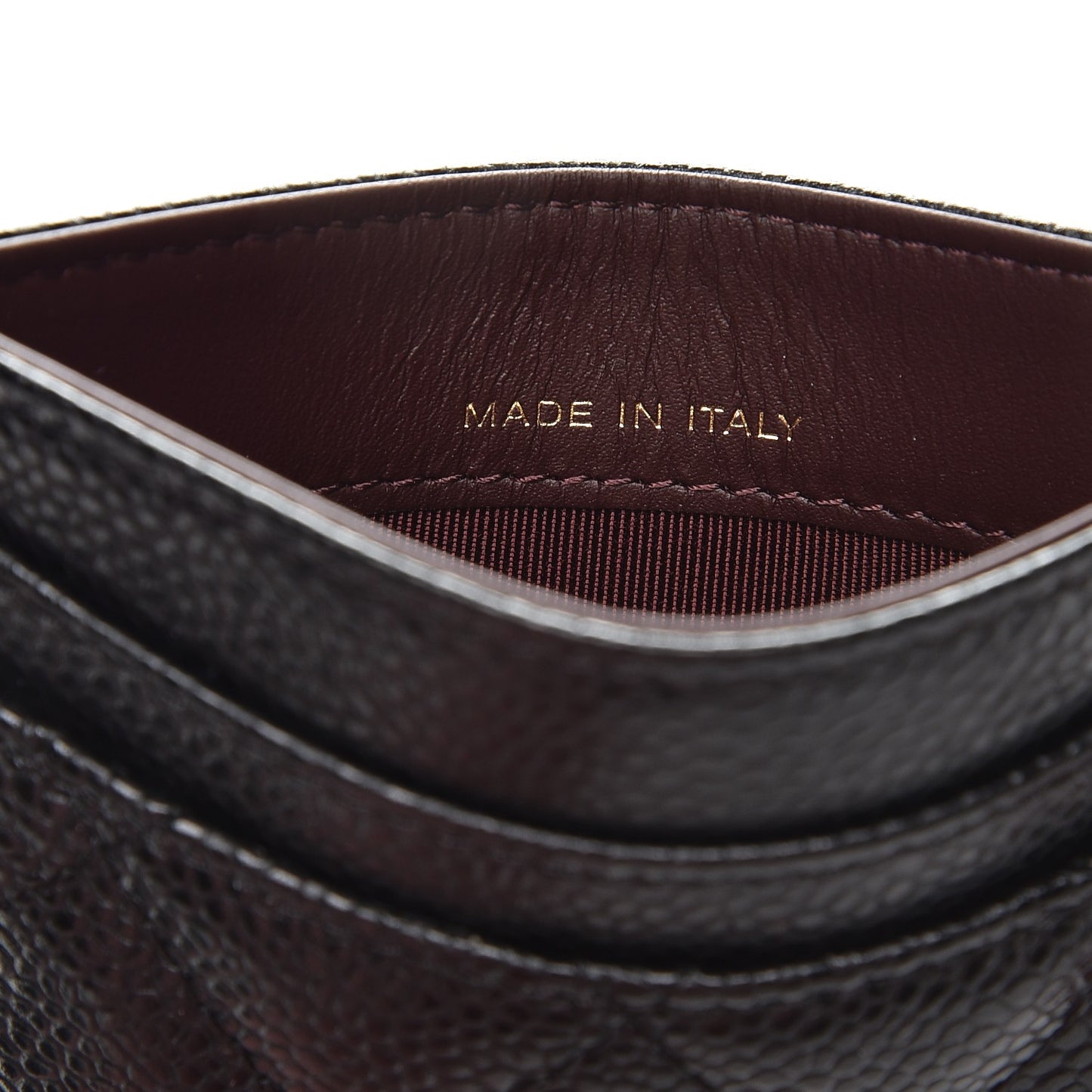 Caviar Quilted Card Holder Black