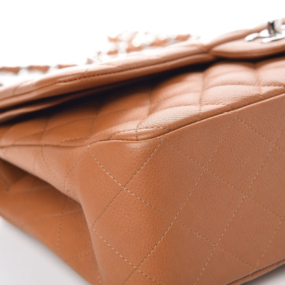 Chanel Caviar Quilted Jumbo Double Flap Light Brown 10 of 11