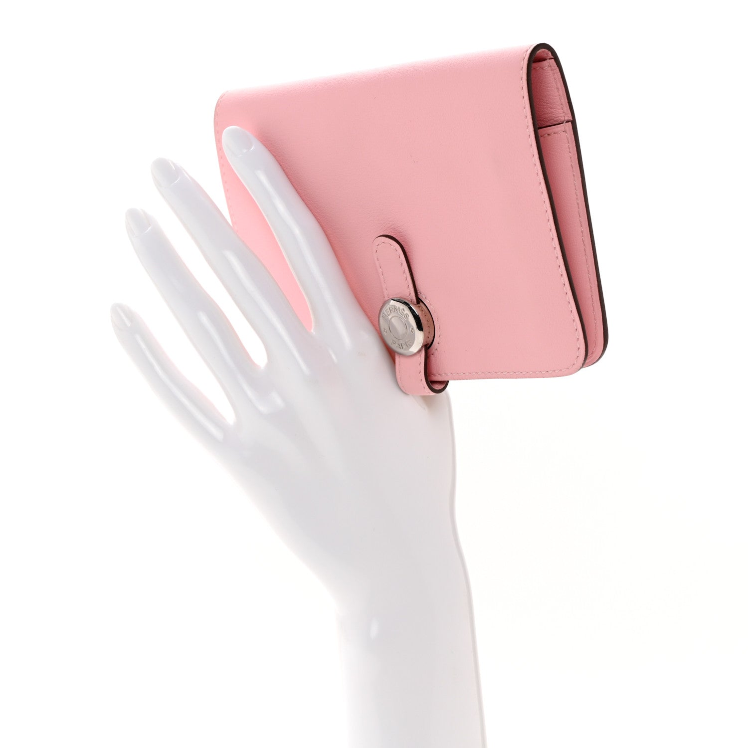 Hermes Evercolor Dogon Compact Wallet Rose Sakura 2 of 8