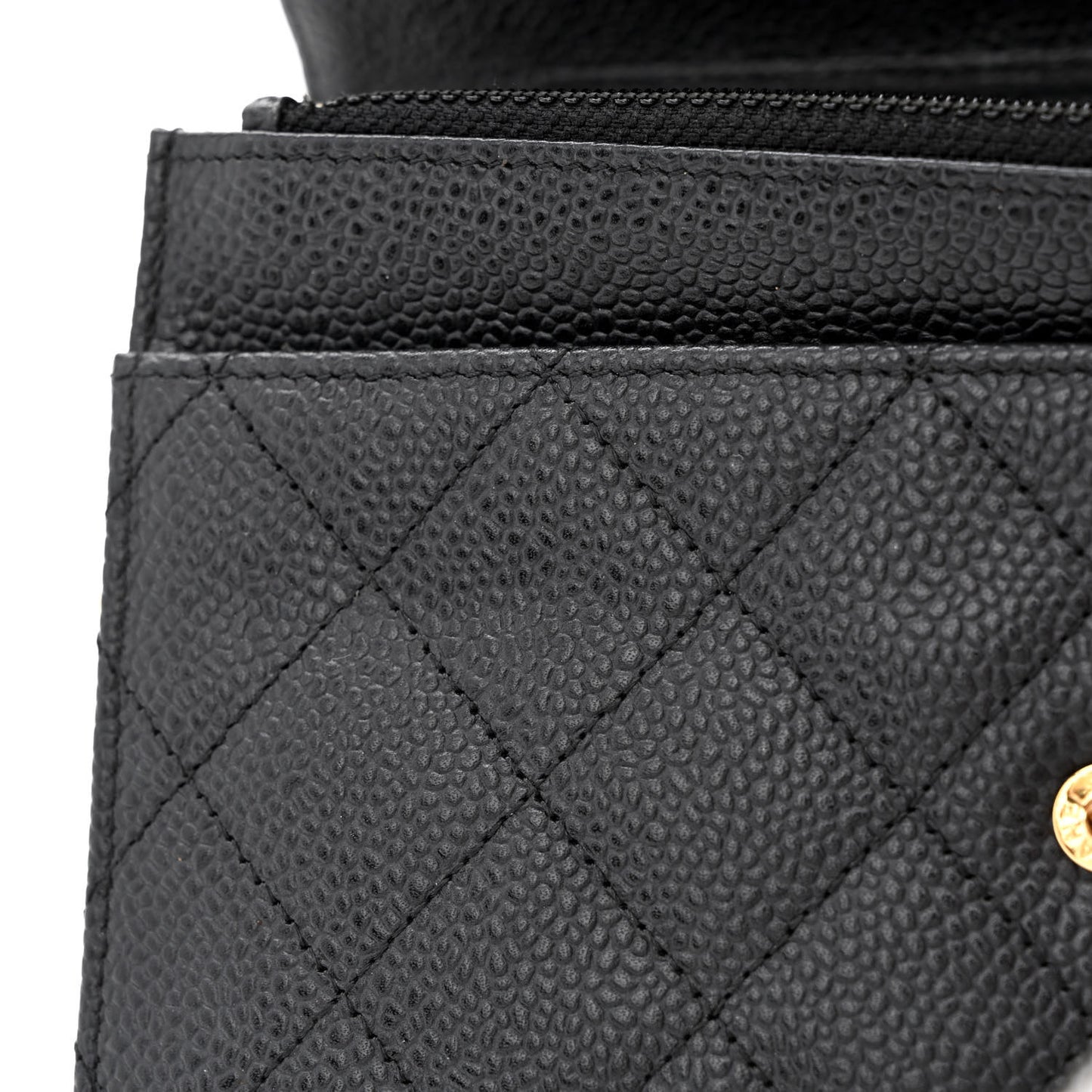 Caviar Quilted Wallet on Chain WOC Black