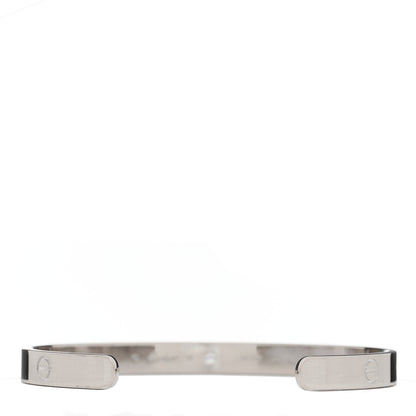 Cartier 18K White Gold 1 Diamond LOVE Cuff Bracelet 19 2 of 4