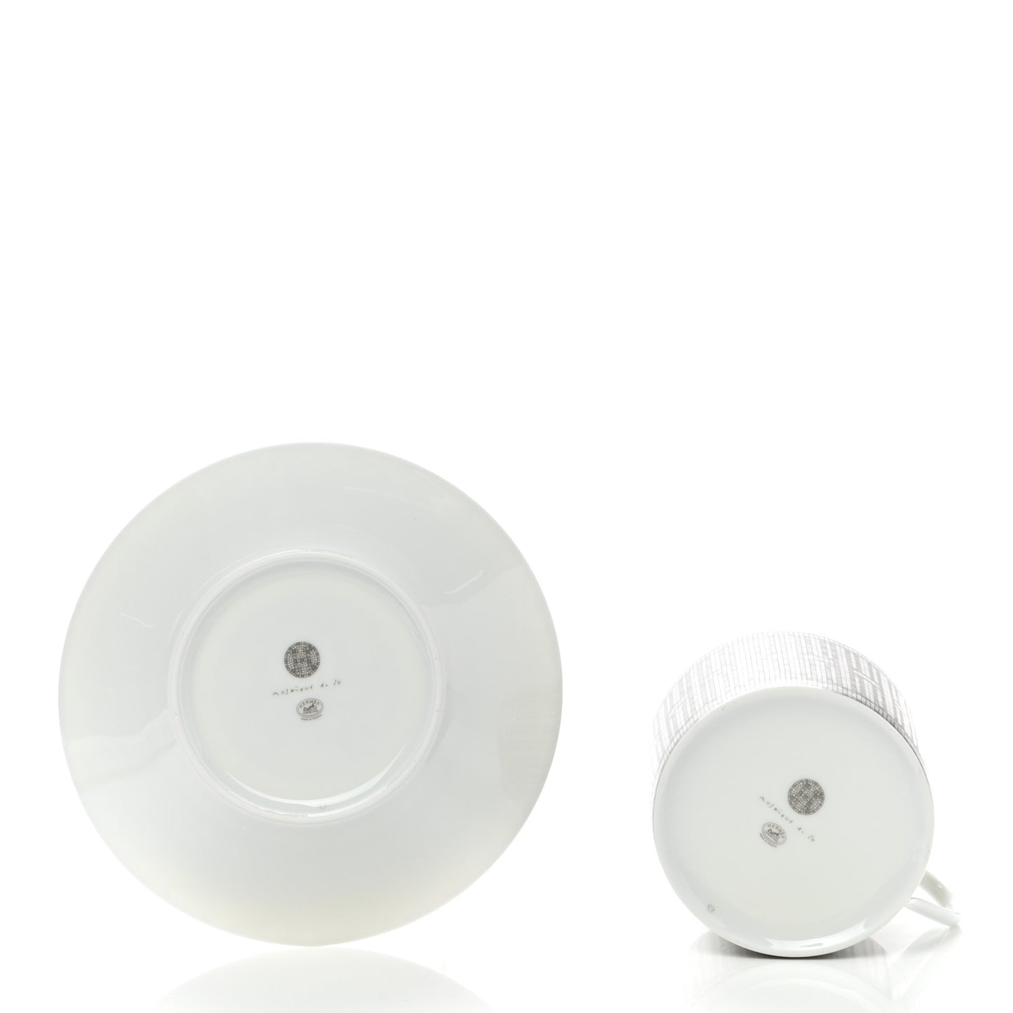 Porcelain Mosaique Au 24 Breakfast Cup And Saucer Set Of 2 Platine