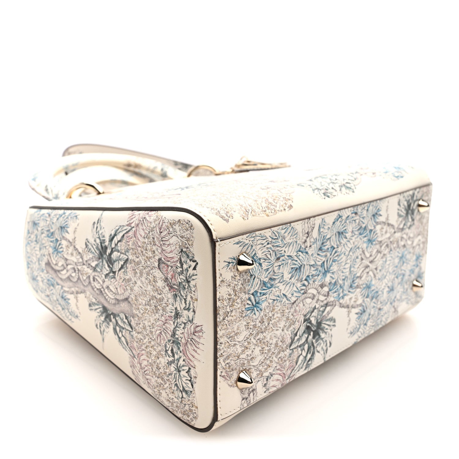 Christian Dior Calfskin Reve d'Infini Print Medium Lady Dior White Multicolor 4 of 9