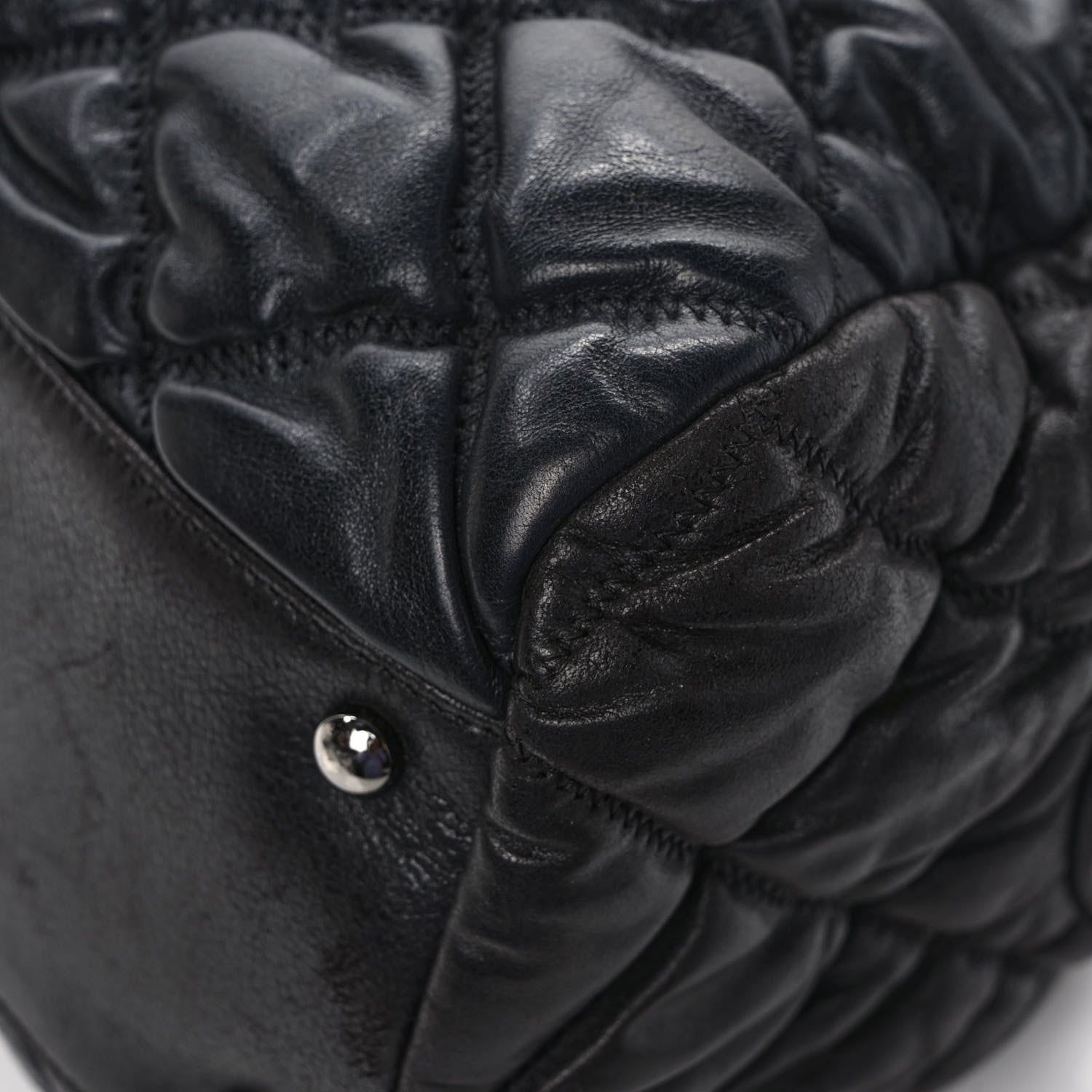 Chanel Calfskin Bubble Quilt Bowler Black 11 of 11