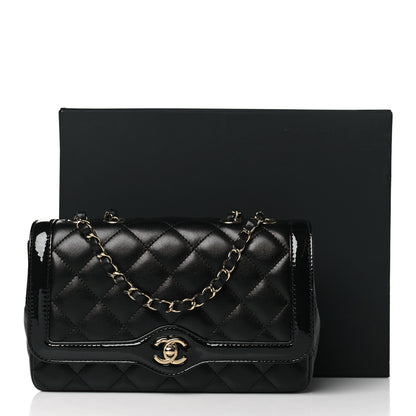 Chanel Lambskin Patent Calfskin Quilted Small Flap Bag Black 11 of 11