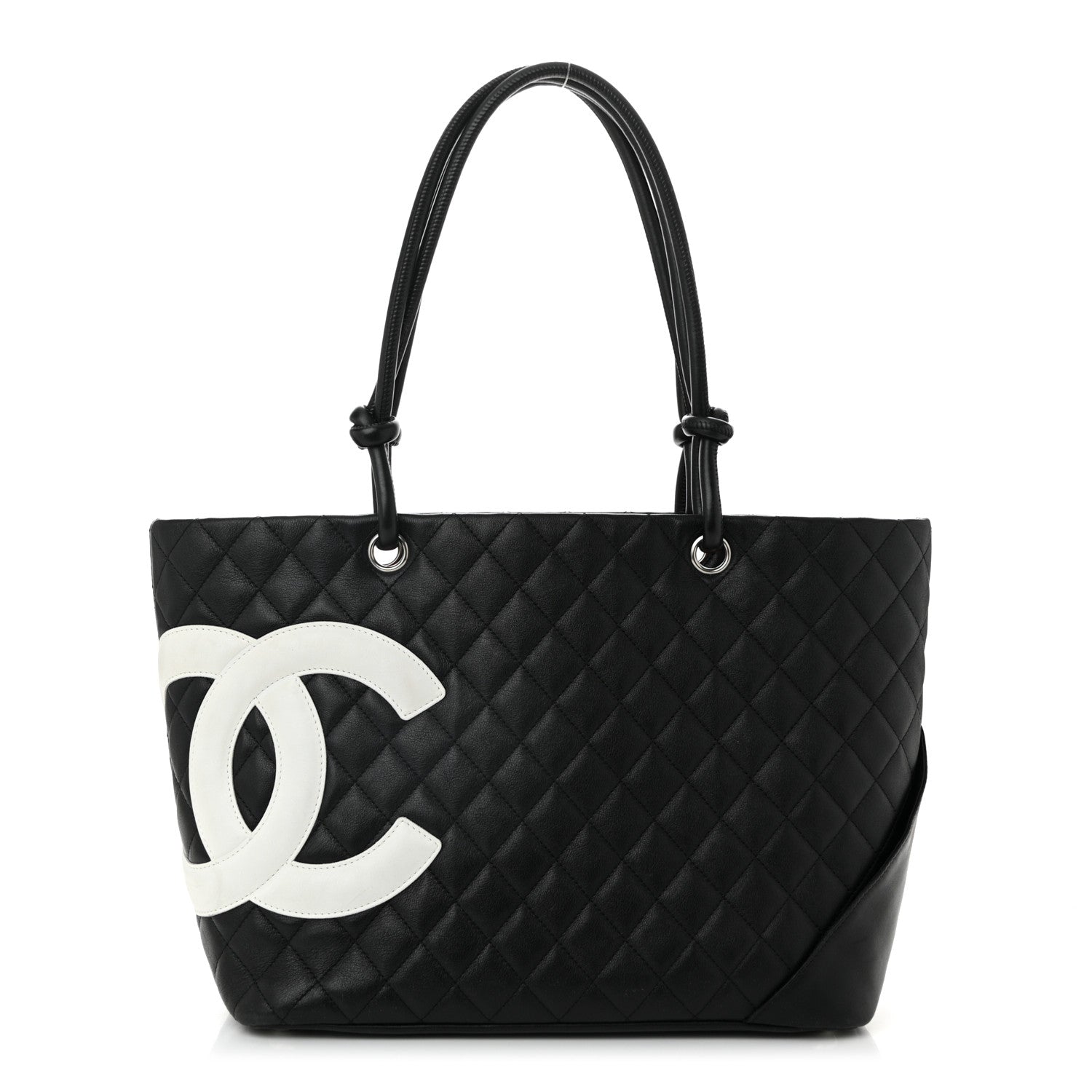 Chanel Calfskin Quilted Large Cambon Tote Black White 1 of 10