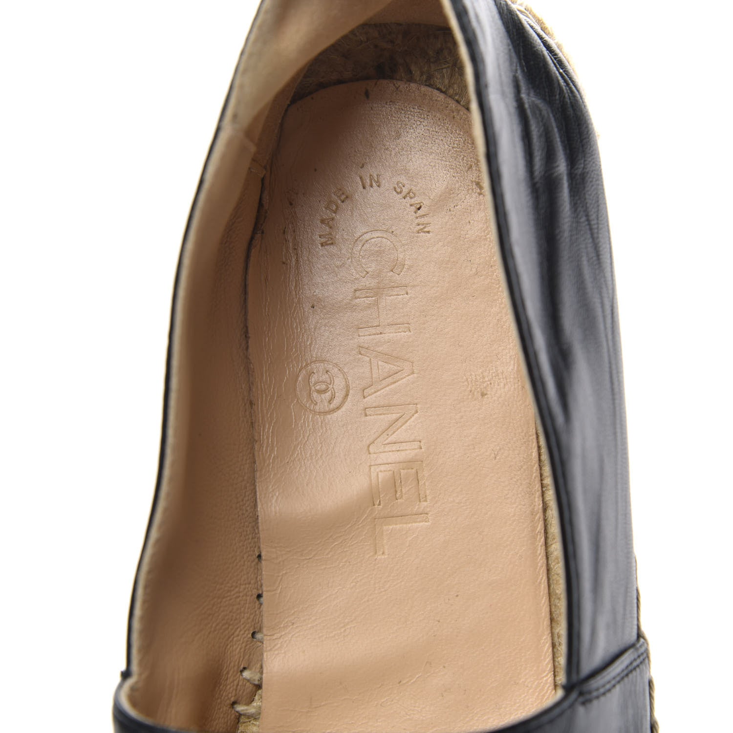 Chanel Lambskin CC Espadrilles 38 Black 6 of 12