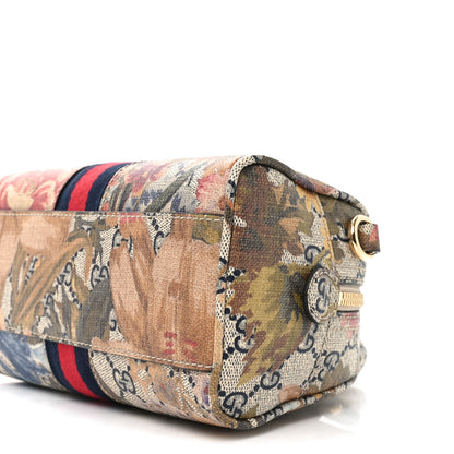 Gucci GG Supreme Monogram Water Flora Web Mini Ophidia Top Handle Bowler Bag Beige White Multicolor 10 of 10