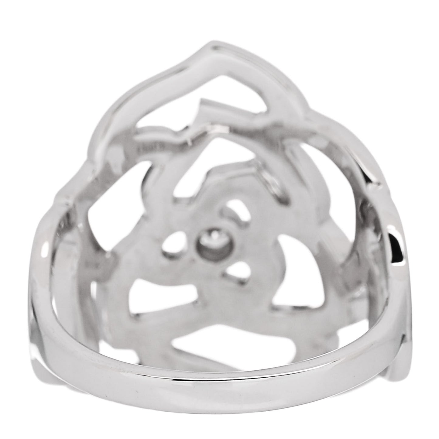 18K White Gold Diamond .55ct Rose Ring 53 6.25