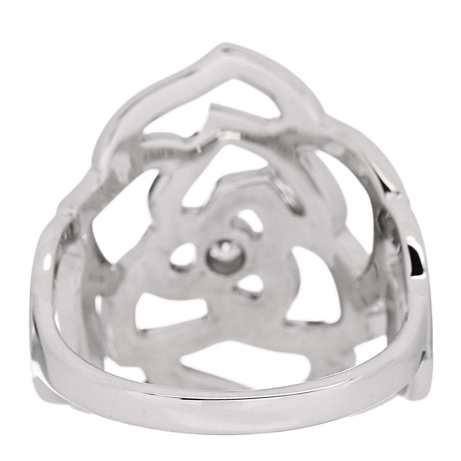 Piaget 18K White Gold Diamond .55ct Rose Ring 53 6.25 4 of 6