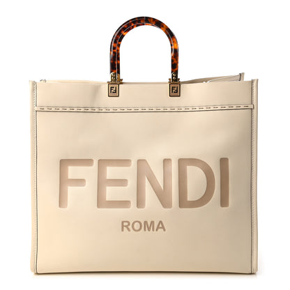 Fendi Vitello King Plexiglass Medium Fendi Sunshine Shopper Tote White Ice 1 of 10