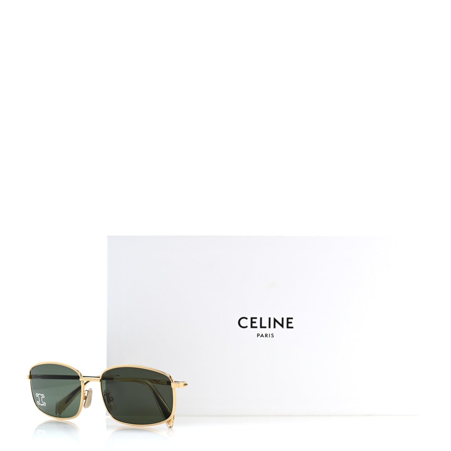 Metal Rhinestone Sunglasses CL40285U Gold
