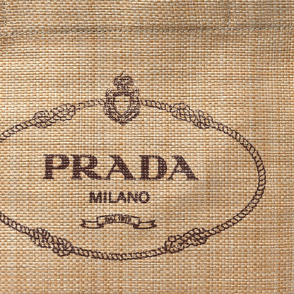 Prada Raffia Logo Tote Naturale 10 of 10