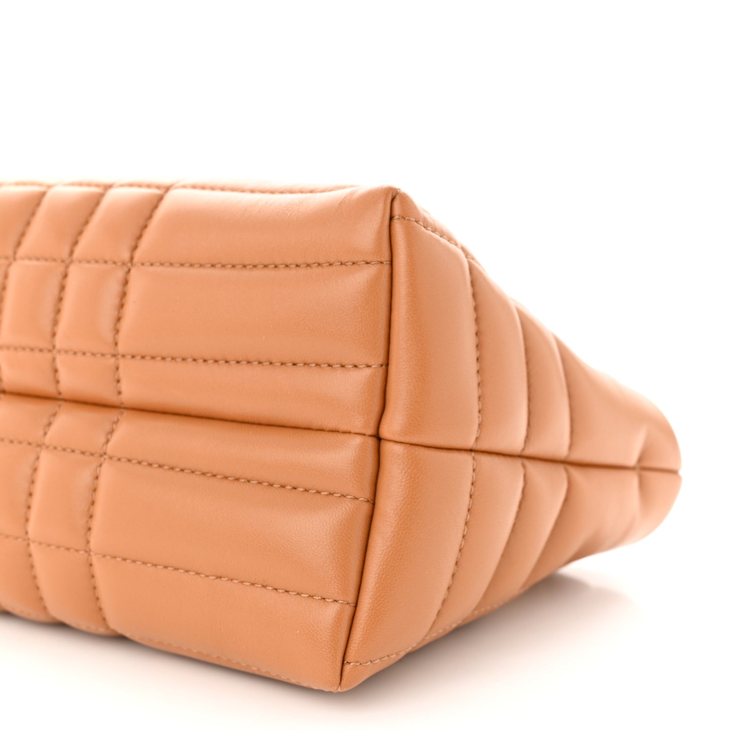 Lambskin Quilted Small Soft Lola Bag Maple Brown