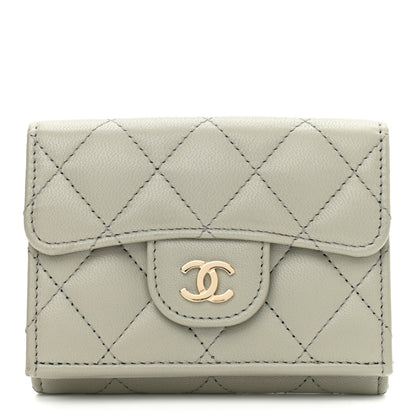 Chanel Lambskin Quilted Small Flap Wallet Grey 1 of 10
