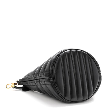Burberry Lambskin Quilted Small Crescent Lola Bag Black 4 of 9
