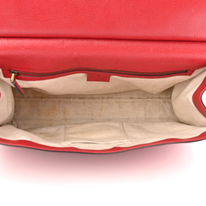 Gucci Calfskin Medium GG Marmont Top Handle Bag Vulcanic Red 5 of 18
