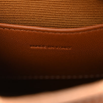 Celine Lambskin Triomphe Canvas Round Purse On Strap Black Tan 7 of 10