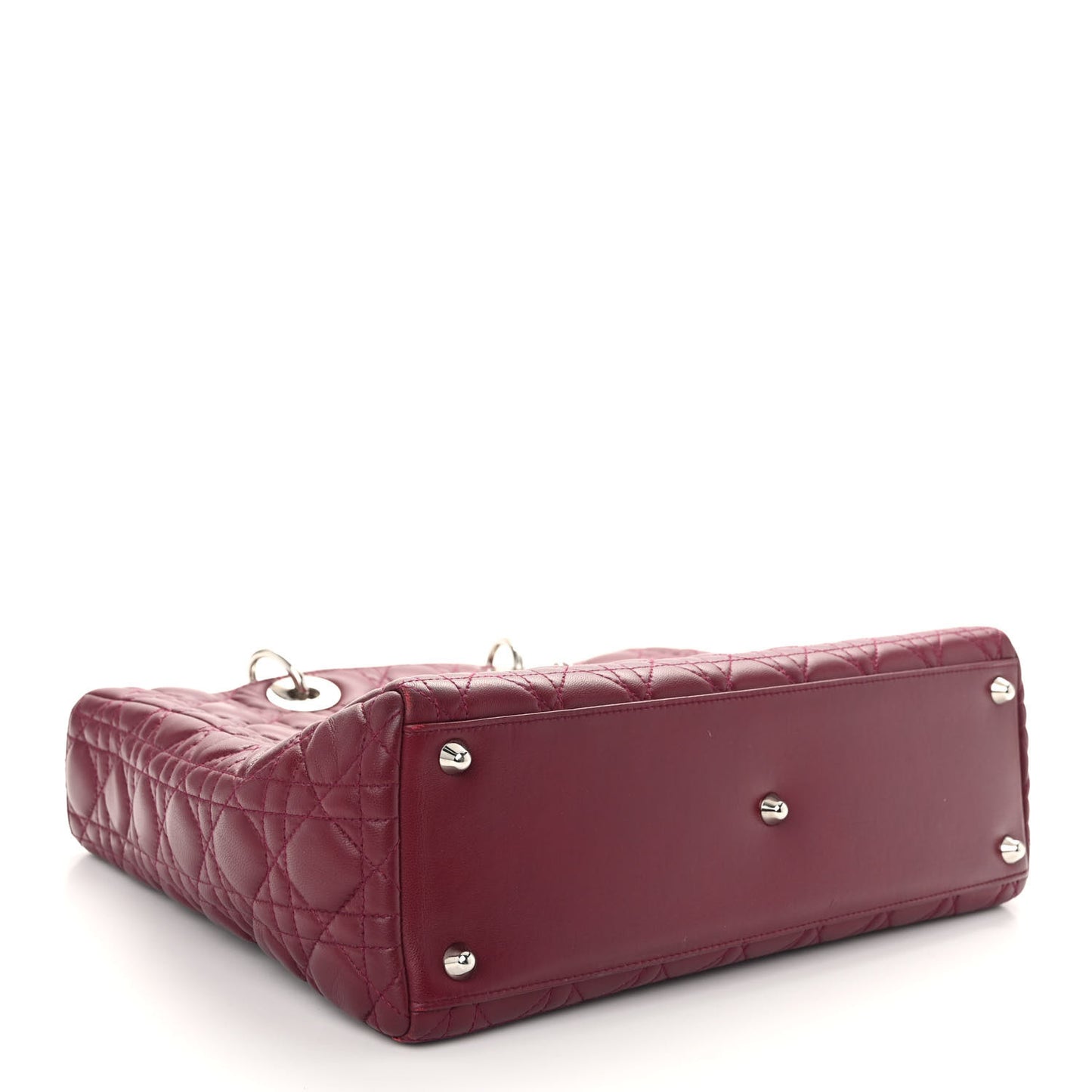 Lambskin Cannage Large Lady Dior Burgundy
