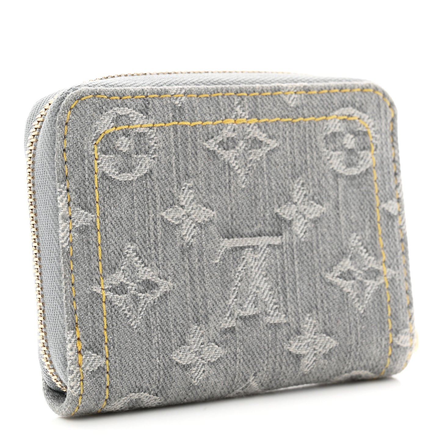 Denim Monogram Zippy Coin Purse Washed Gray