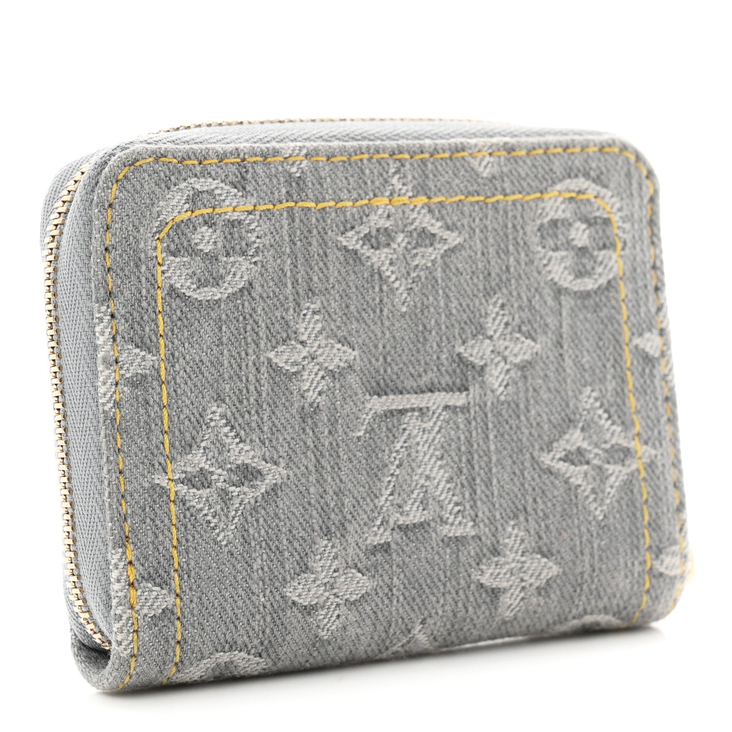 Louis Vuitton Denim Monogram Zippy Coin Purse Washed Gray 3 of 6
