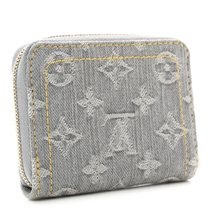 Louis Vuitton Denim Monogram Zippy Coin Purse Washed Gray 3 of 6