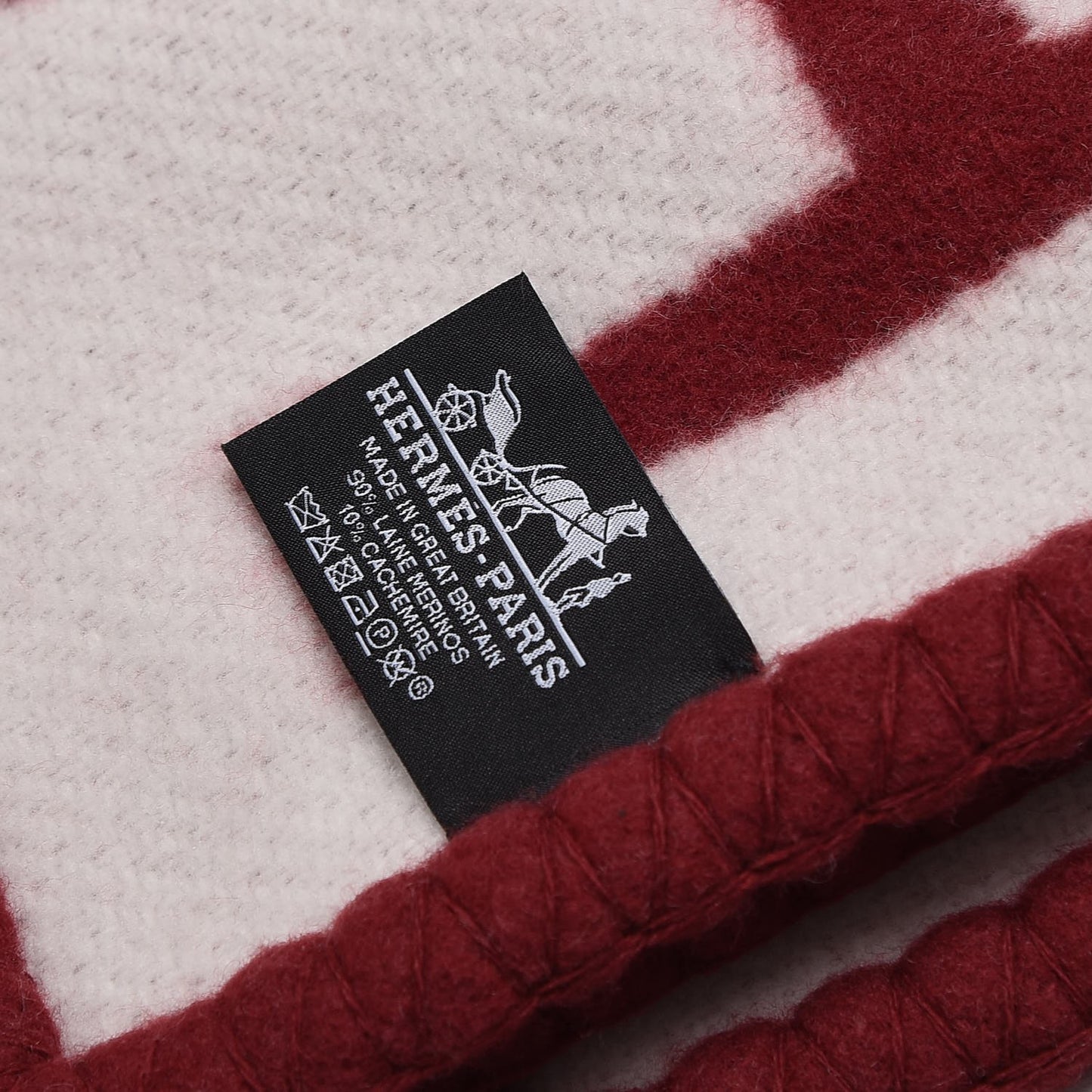 Wool Cashmere Avalon III Blanket Ecru Rouge H