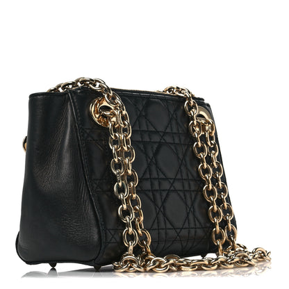 Christian Dior Lambskin Cannage Lady Dior Double Chain Bag Black 2 of 8