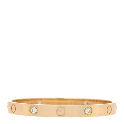 Cartier 18K Yellow Gold 4 Diamond LOVE Bracelet 16 1 of 3