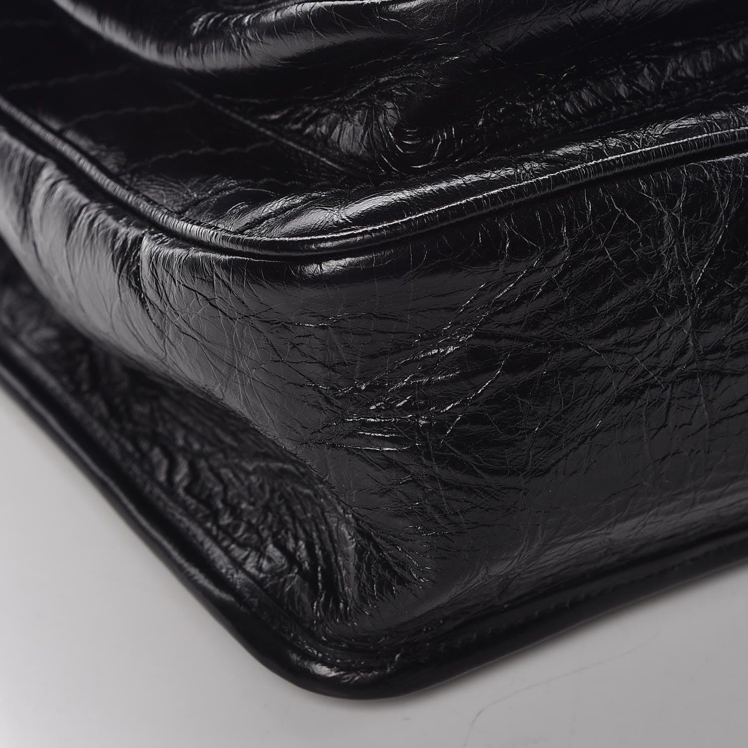 Saint Laurent Crinkled Calfskin Matelasse Monogram Medium Niki Chain Satchel Black 8 of 9