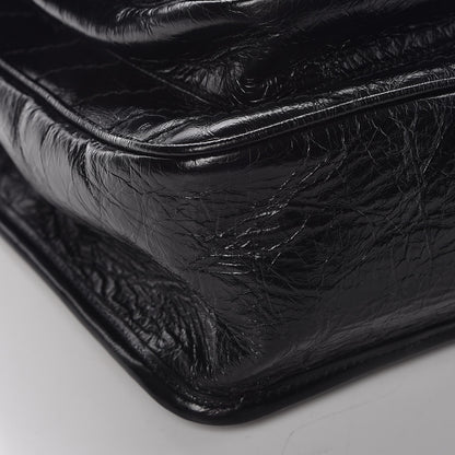 Saint Laurent Crinkled Calfskin Matelasse Monogram Medium Niki Chain Satchel Black 8 of 9