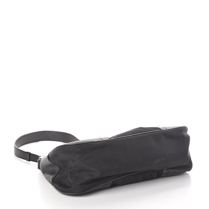 Prada Tessuto Nylon Soft Calfskin Shoulder Bag Black 4 of 12