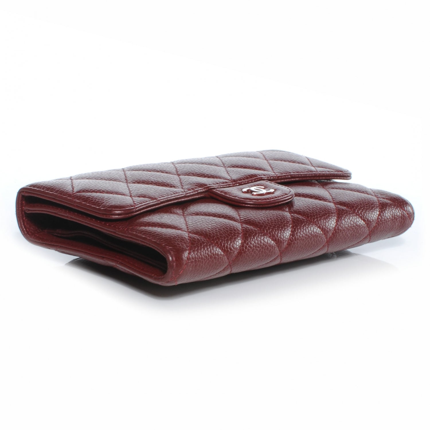 Chanel Caviar Quilted Long Flap Wallet Dark Red 4 of 7