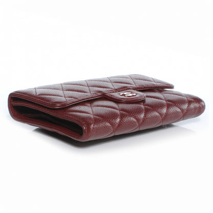 Chanel Caviar Quilted Long Flap Wallet Dark Red 4 of 7