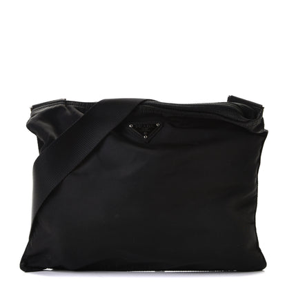 Prada Nylon Flat Messenger Bag Black 1 of 8
